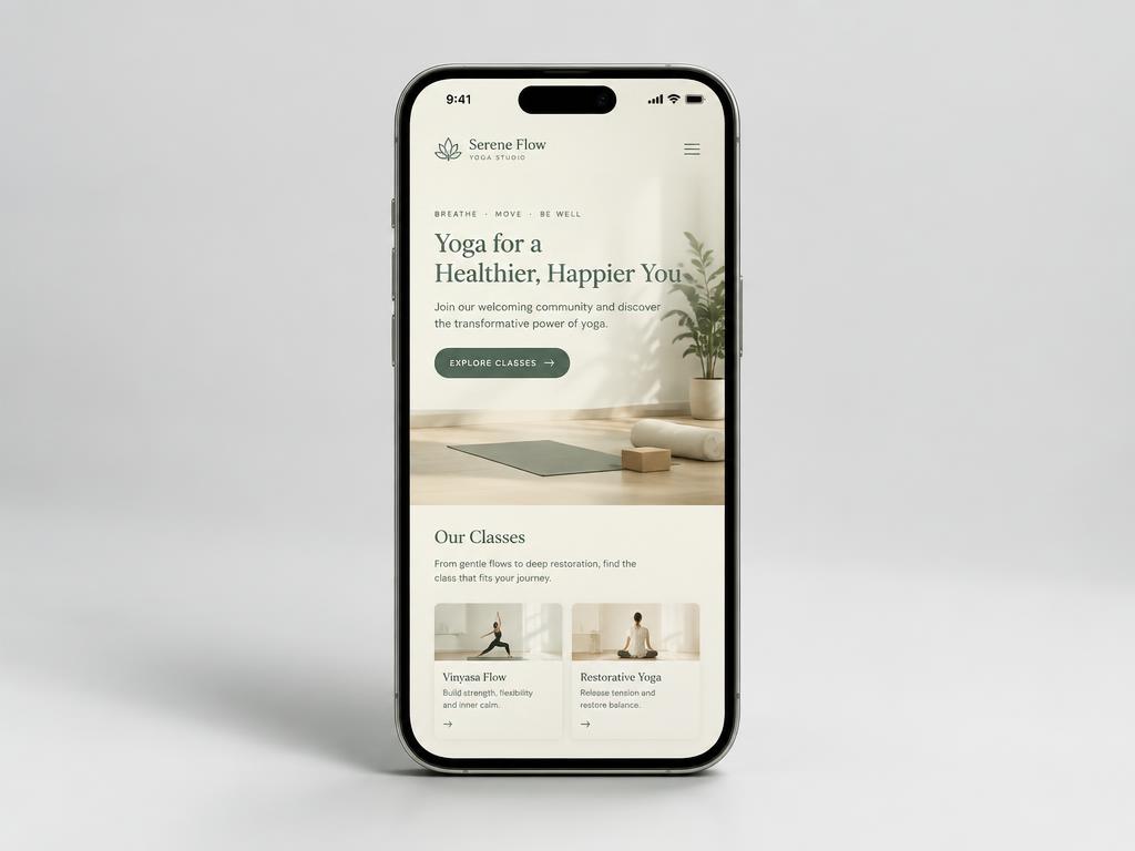 Premium wellness studio website preview